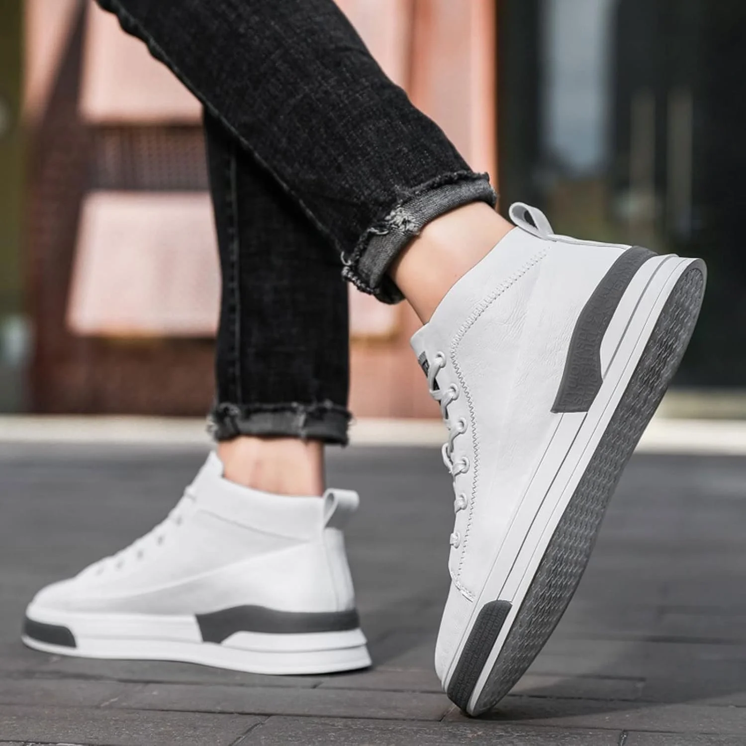 کفش‌های مجلسی مردانه HODORE مناسب تابستان، کفش‌های غیررسمی و شیک مردانه، کفش‌های غیررسمی مردانه از جنس چرم PU، کفش‌های با زیره ضخیم، کفش‌های کتانی مردانه مناسب فضای باز (سایز: 9.5-US)