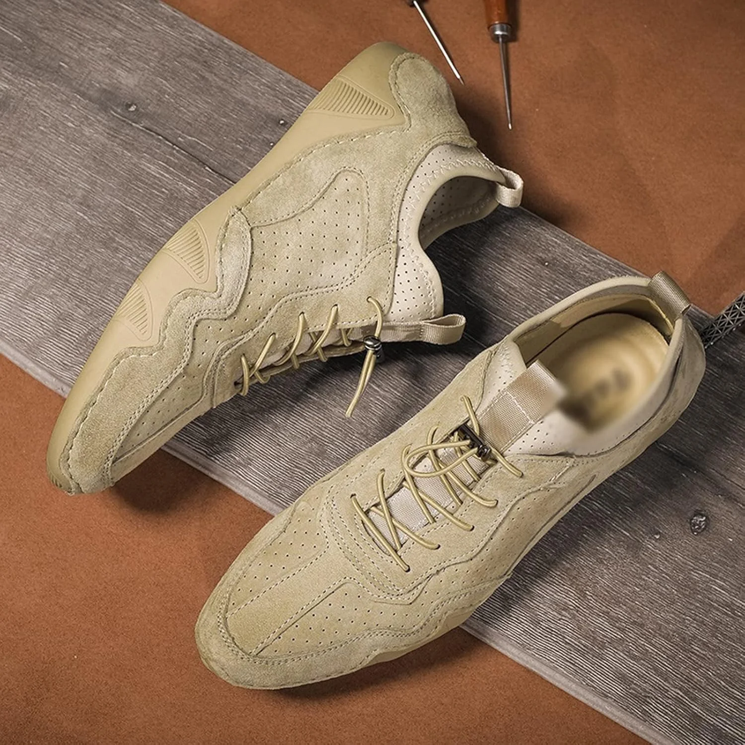 کفش های تابستانی مردانه HODORE، کفش های غیر رسمی مد روز، کفش های پیاده روی چرمی مردانه، کفش های غیر رسمی مردانه، کتانی های پیاده روی (رنگ: Hortel، سایز: 10-US)