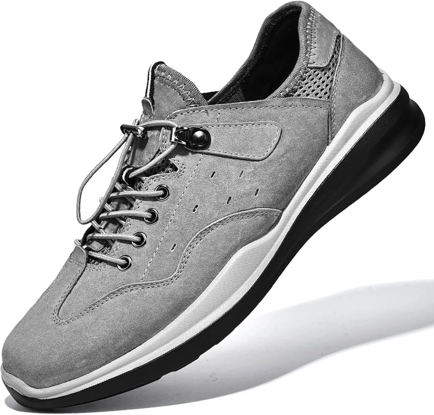 کفش های تابستانی مردانه HODORE، کفش های غیر رسمی مردانه، مناسب چهار فصل، کفش های کتانی بند دار مردانه (رنگ: خاکستری، سایز: 9.5-آمریکا)