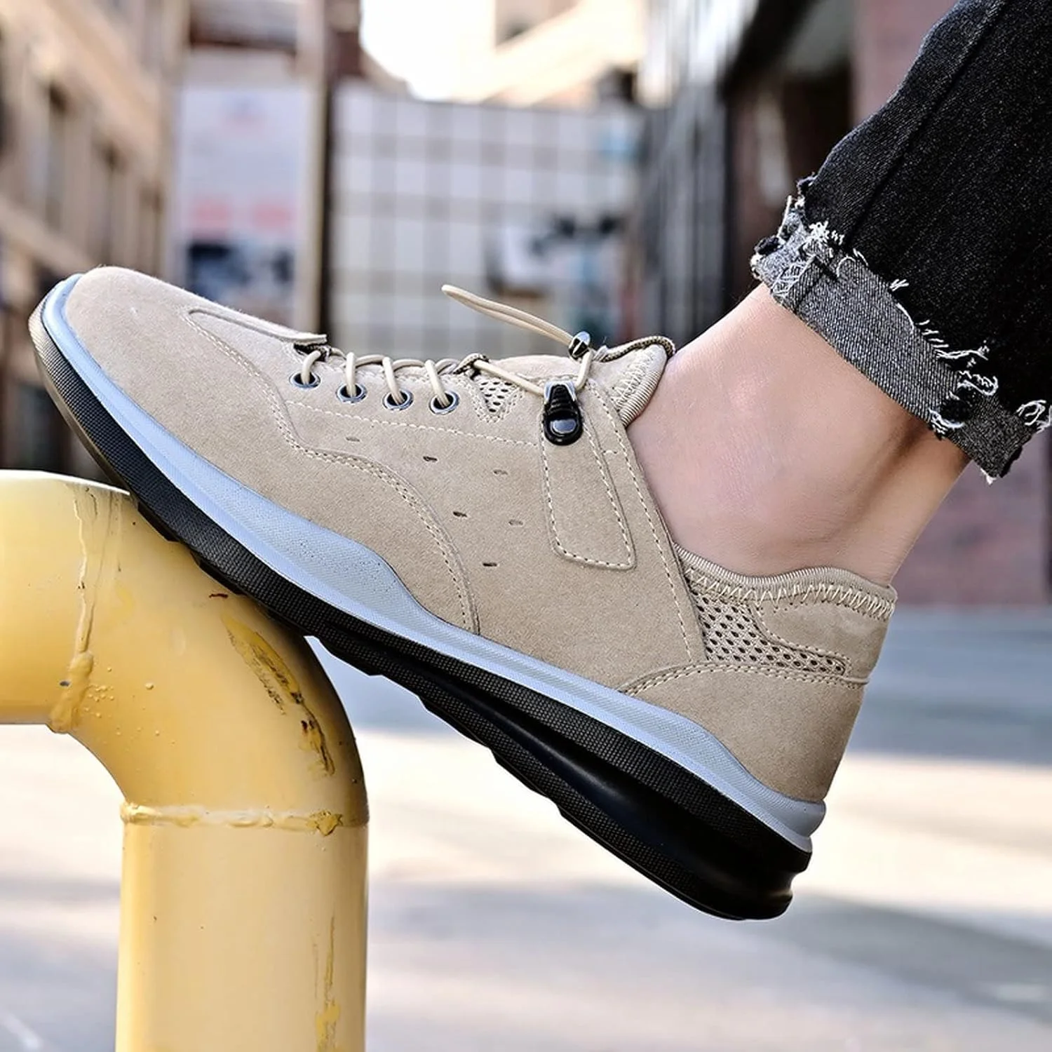 کفش های تابستانی مردانه HODORE، کفش های غیر رسمی مردانه، مناسب چهار فصل، کفش های کتانی بند دار مردانه (رنگ: خاکستری، سایز: 9.5-آمریکا)