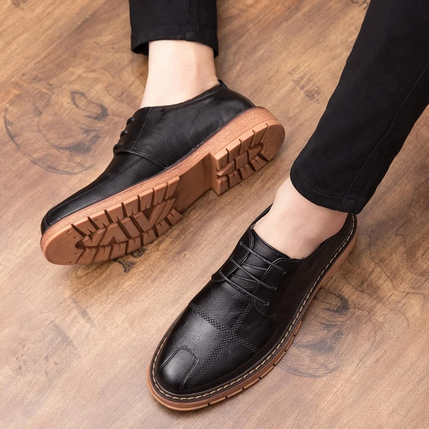 کفش های تابستانی مردانه HODORE، کفش های غیر رسمی مردانه، کفش های مد روز مردانه، کفش های بهاره و تابستانی چرم اصل، تنفس پذیر، کفش های کتانی تخت تجاری (رنگ: Hortel، سایز: 7.5-US)