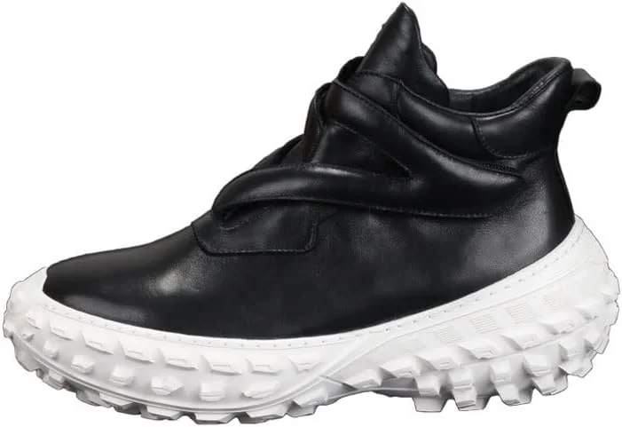 کفش های مجلسی مردانه HODORE مناسب تابستان، کفش های کتانی چرمی مردانه تنفس پذیر با زیره ضخیم و ساق بلند، کفش های مردانه شیک و اسپرت با رویه چرم گاوی (رنگ: Hortel، سایز: 40)