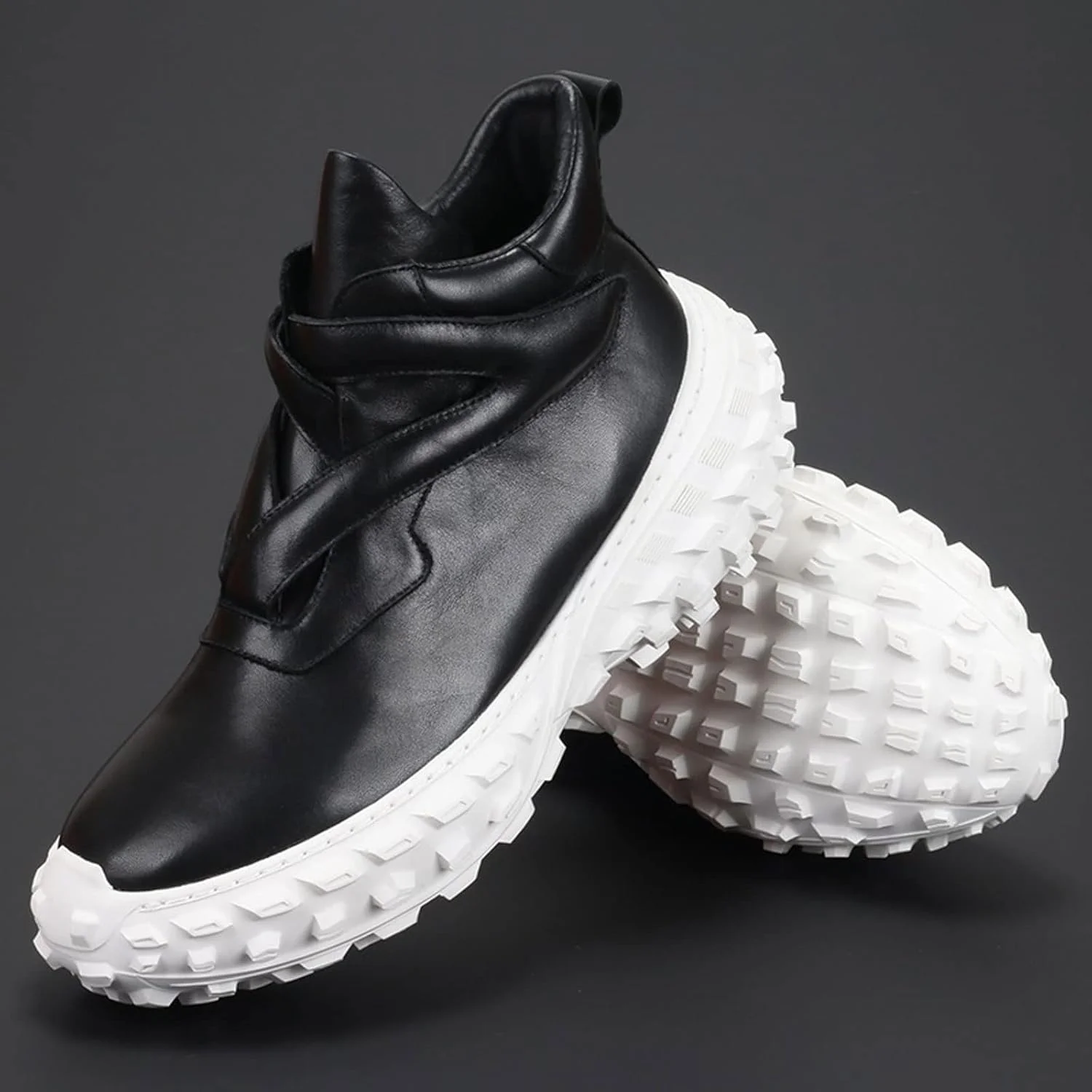 کفش های مجلسی مردانه HODORE مناسب تابستان، کفش های کتانی چرمی مردانه تنفس پذیر با زیره ضخیم و ساق بلند، کفش های مردانه شیک و اسپرت با رویه چرم گاوی (رنگ: Hortel، سایز: 40)