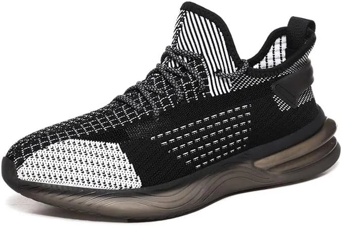 کفش های رسمی مردانه HBEIDAHUANG، کفش های دویدن سبک وزن مردانه، کفش های کتانی توری هوا خنک کننده تابستانی، کفش های کتانی مشکی (رنگ: Hortel، سایز: 40)