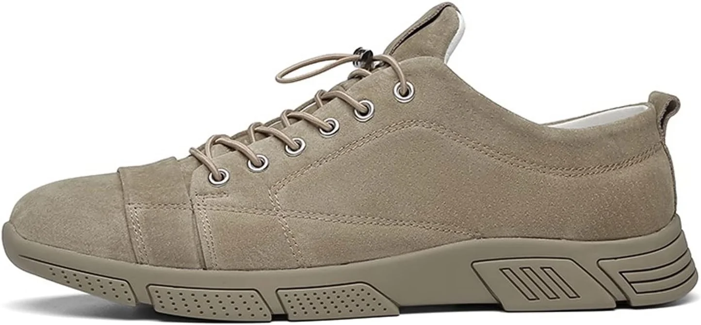 کفش های مجلسی مردانه HBEIDAHUANG، کفش های روزمره مردانه چرم جیر گاوی، کفش های رانندگی روزمره بند دار، تنفسی، راحت و شیک برای بهار و پاییز (رنگ: خاکی، سایز: 9.5-آمریکا)