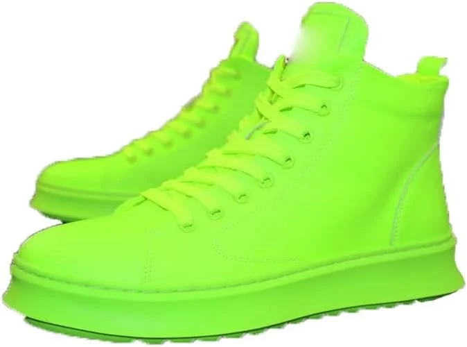 کفش های مجلسی مردانه HBEIDAHUANG، کفش های کتانی چرمی ورنی براق و مد روز چهار فصل مردانه، کفش های غیر رسمی ساق بلند (رنگ: آبی تیره، سایز: 42)