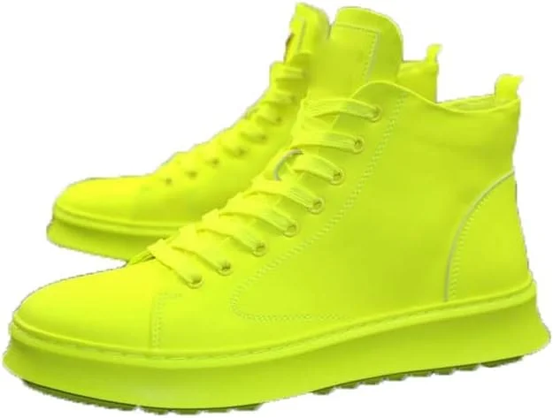 کفش های مجلسی مردانه HBEIDAHUANG، کفش های کتانی چرمی ورنی براق و مد روز چهار فصل مردانه، کفش های غیر رسمی ساق بلند (رنگ: Hortel، سایز: 39)