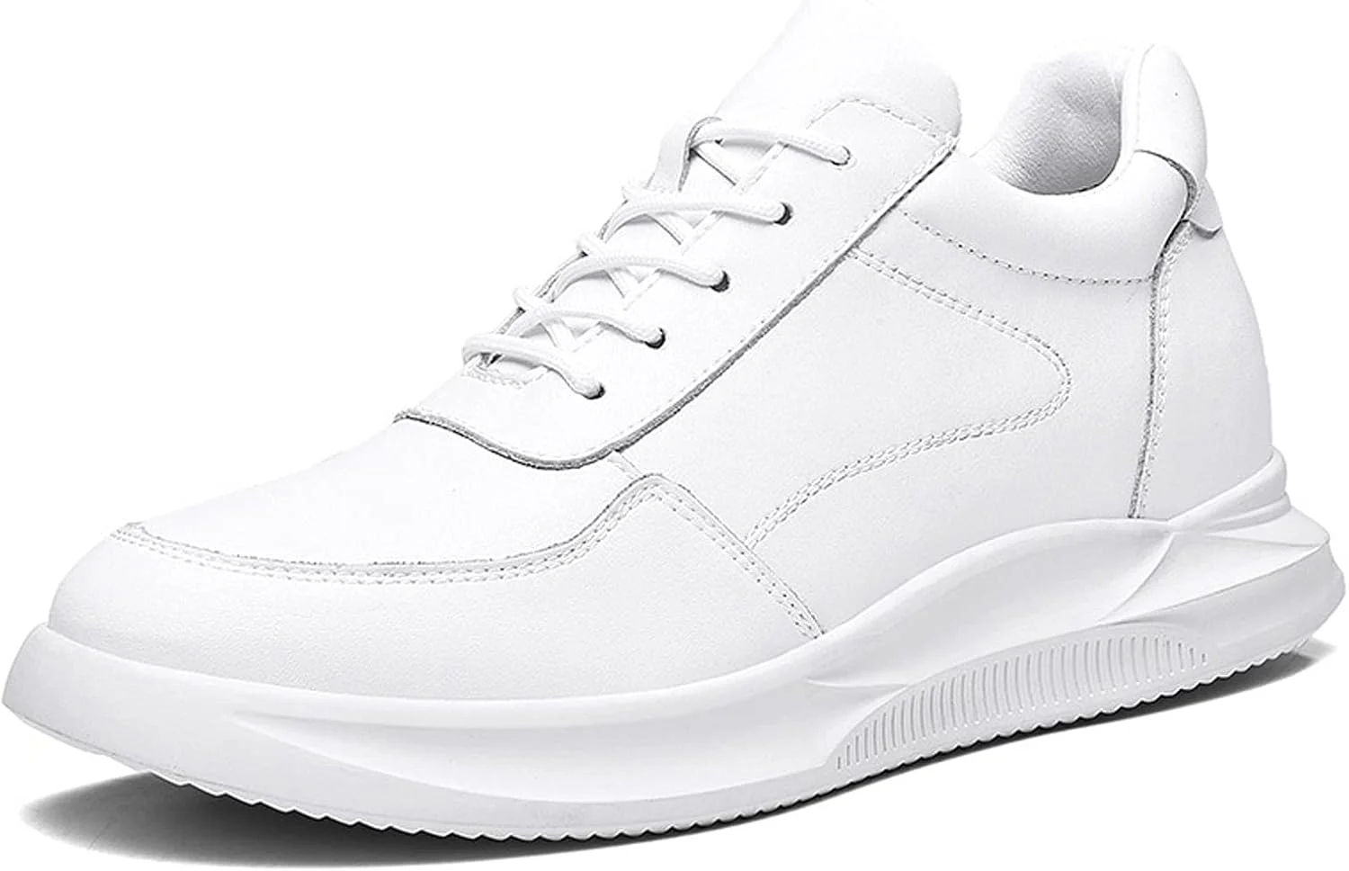 HBEIDAHUANG Dress Shoes for Men Fashion Outdoors Sneakers Waterproof Men's Shoes Men Genuine Leather Casual Shoes White Sport Shoes (Color : Hortel�, Size : 9)