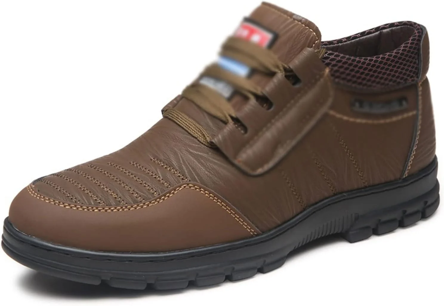 کفش های مجلسی مردانه HBEIDAHUANG مخملی چرمی، کفش های قهوه ای مردانه مناسب برای تجارت، کفش های کتانی زمستانی تنفسی مردانه (سایز: 9-آمریکا)