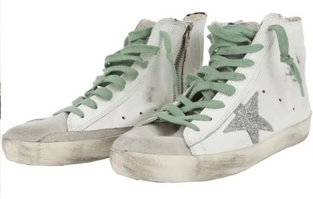 کفش‌های کتانی تخت رترو گلدن گوس، کفش‌های ورزشی رقص مردانه، کفش‌های اسپرت کلاسیک مینیمالیستی بنددار