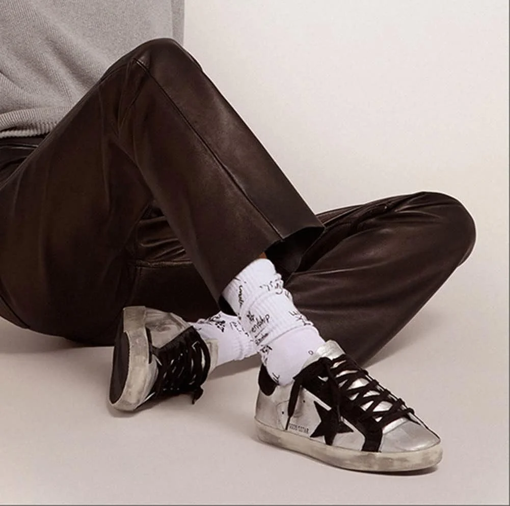 کفش ورزشی مردانه گلدن گوس، چرم، مناسب فضای باز، تخت، سبک، تنفسی، لاستیکی