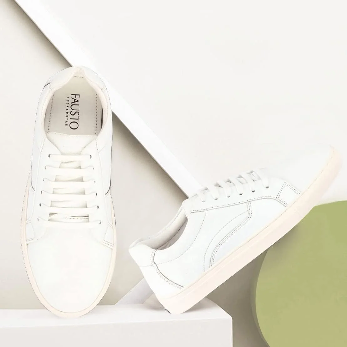 کفش کتانی مردانه فاستو FST KI-8851 سفید-40، سفید، مدرن، کلاسیک، ترند، مناسب استایل کژوال و فشن برای استفاده در فضای باز (سایز 6 انگلستان)