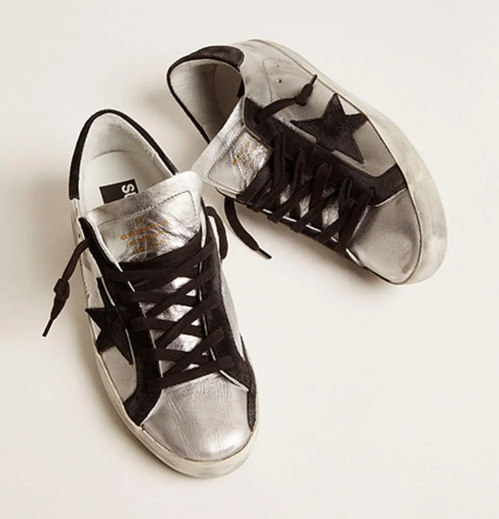 کفش ورزشی مردانه گلدن گوس، چرم، مناسب فضای باز، تخت، سبک، تنفسی، لاستیکی