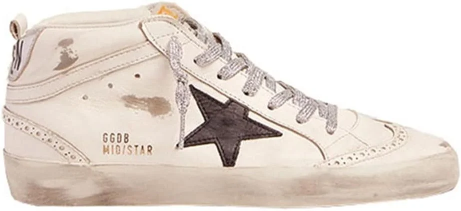 کفش های کتانی تخت چرمی غیر رسمی گلدن گوس، کفش های ورزشی سفید مردانه با بند لاستیکی