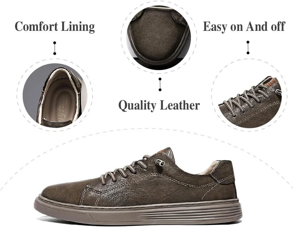 کفش های کتانی مردانه شیک، غیر رسمی، سبک وزن، مناسب پیاده روی، ضد لغزش، تنفس پذیر، بند دار