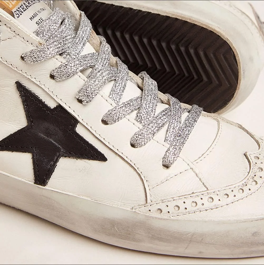 کفش های کتانی تخت چرمی غیر رسمی گلدن گوس، کفش های ورزشی سفید مردانه با بند لاستیکی