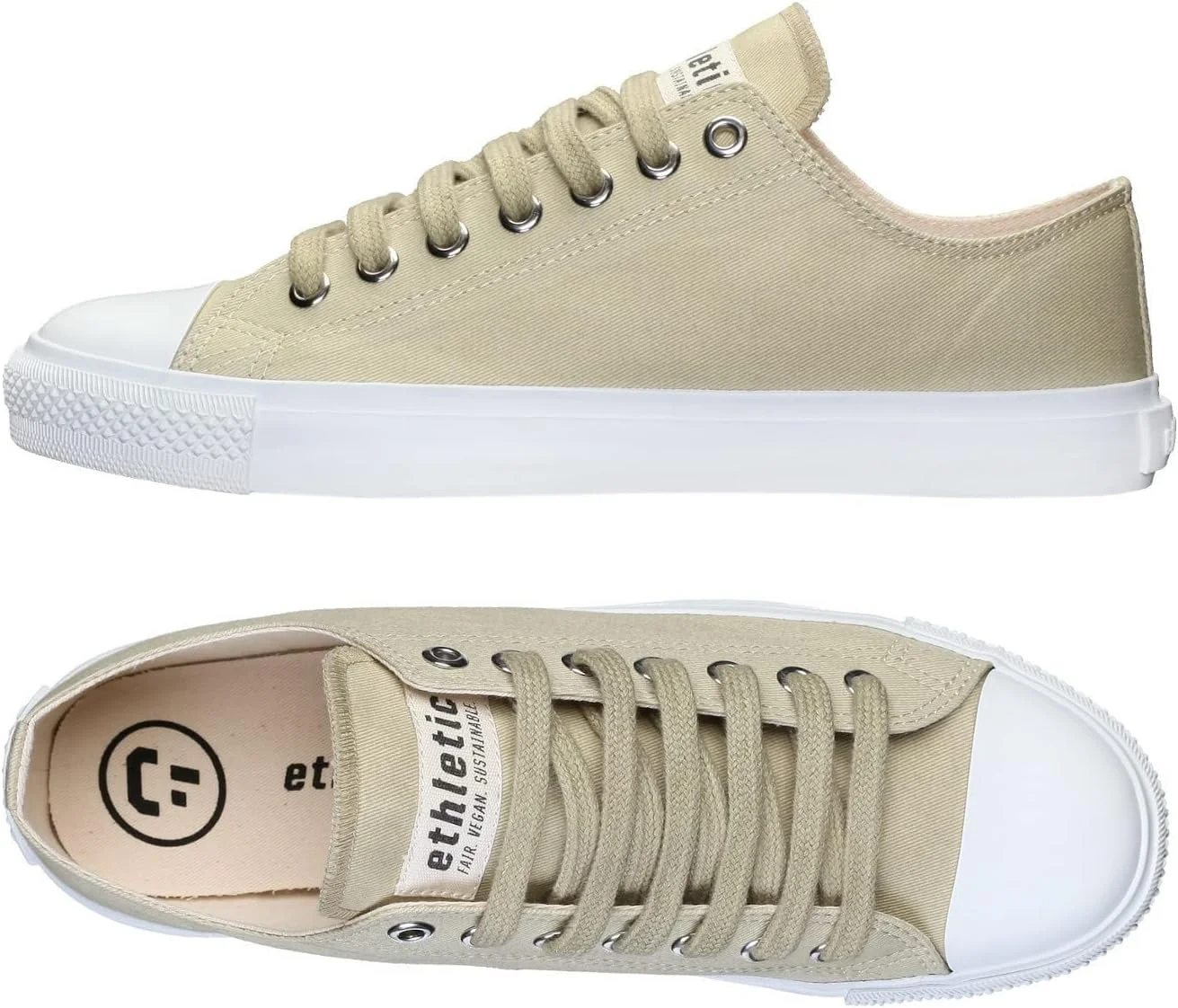 کفش کتانی یونیسکس Ethletic Fair Trainer White Cap Lo Cut