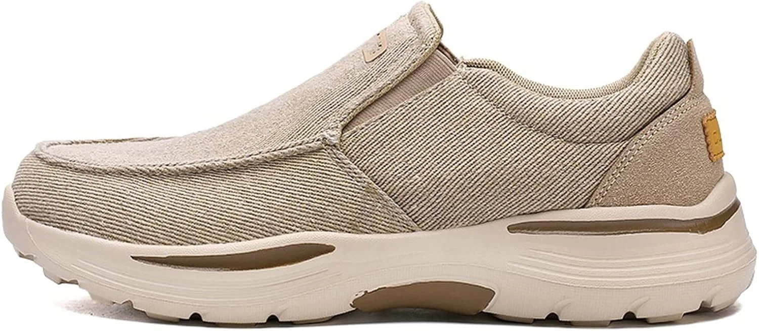 EBAYIN کفش های مردانه غیر رسمی، کفش های مردانه، کرباس، تنفس پذیر، کالج مردانه، کفش های تابستانی مردانه، کفش های پیاده روی راحت مردانه در فضای باز، کفش های کتانی کلاسیک سایز بزرگ (رنگ: خاکی، سایز: 48)