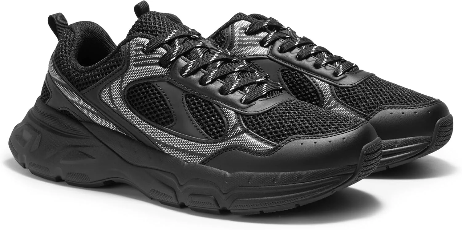 کفش کتانی مردانه DREAM PAIRS، کفش های غیر رسمی راحت، سبک وزن، بند دار، مشکی، سایز 11.5