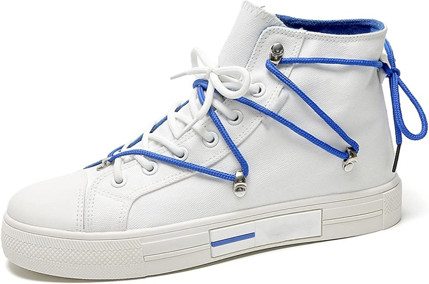 کفش کتانی مردانه SKYRRA، مدل ساق بلند، کفش های بوم مردانه، کفش کتانی مردانه طراح، بند دار، قلاب و حلقه، غیر رسمی (Hortel,40)