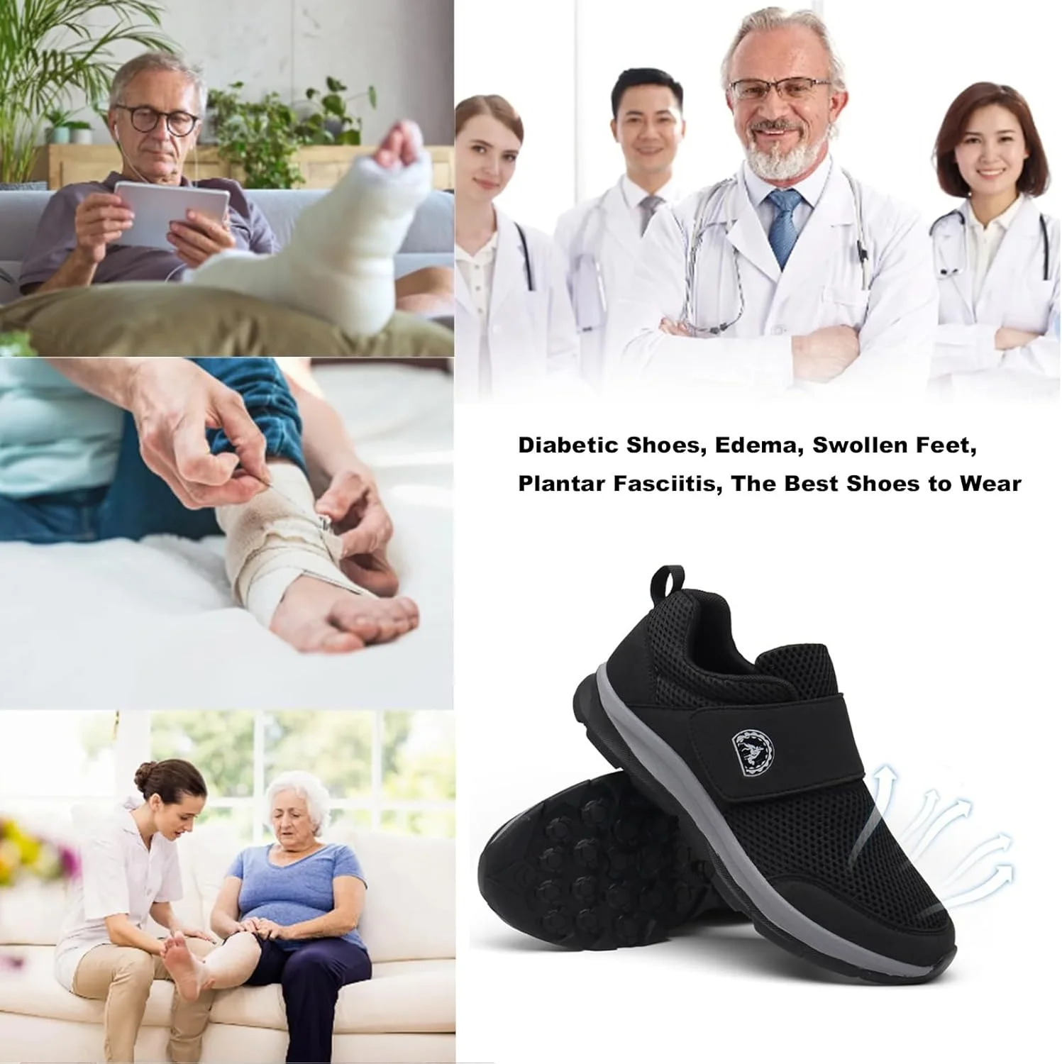 کفش کتانی دیابتی، کفش پیاده روی مردانه و زنانه با قابلیت تنفس و بالشتک گذاری مناسب فضای باز