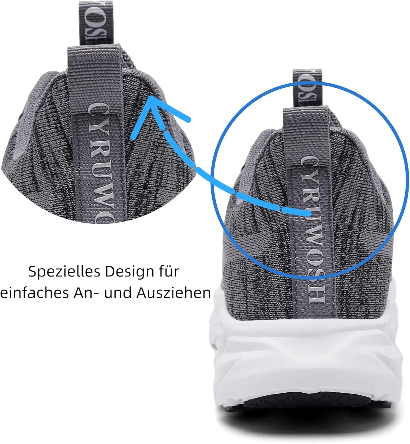 کفش ورزشی مردانه سایروش، کفش های دویدن، کفش های ورزشی، کفش های پیاده روی، کفش های تنیس، کفش های اوقات فراغت، کفش های توری تنفسی مناسب فضای باز، خاکستری، سایز 39 اروپا