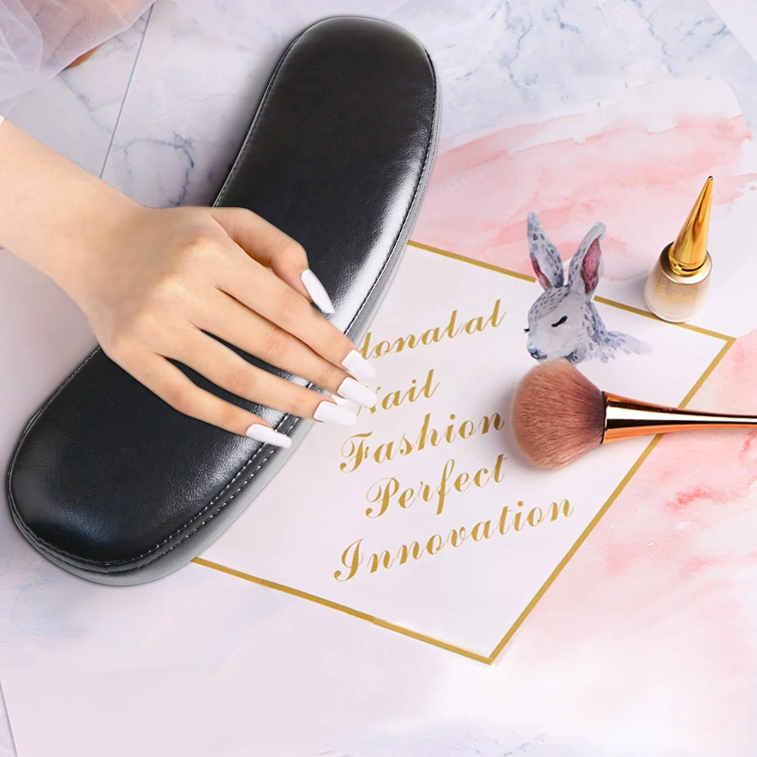 بالشتک دستی چرمی PU ایبانکو، کوسن نرم اسفنجی برای مانیکور و طراحی ناخن، ابزار لوازم جانبی هنر ناخن (مشکی) بالشتک دستی چرمی PU ایبانکو، کوسن نرم اسفنجی برای مانیکور و طراحی ناخن، ابزار لوازم جانبی هنر ناخن (مشکی)