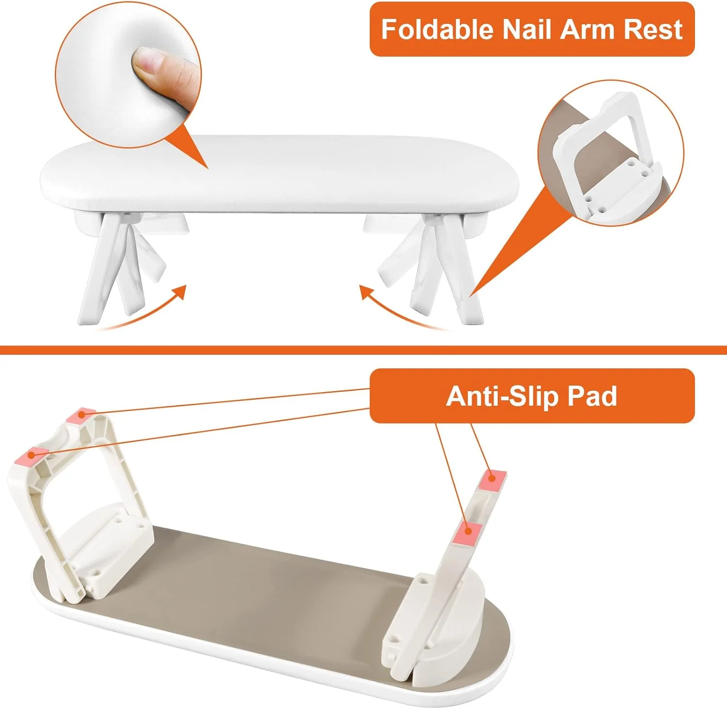 تکیه گاه دست ناخن Diesisa، تکیه گاه تاشو چرمی PU برای مانیکور با تشک میز PVC، تکیه گاه نرم دست برای ناخن های اکریلیک / بالشتک دست ناخن برای استفاده در سالن مانیکور - سفید تکیه گاه دست ناخن Diesisa، تکیه گاه تاشو چرمی PU برای مانیکور با تشک میز PVC، تکیه گاه نرم دست برای ناخن های اکریلیک / بالشتک دست ناخن برای استفاده در سالن مانیکور - سفید