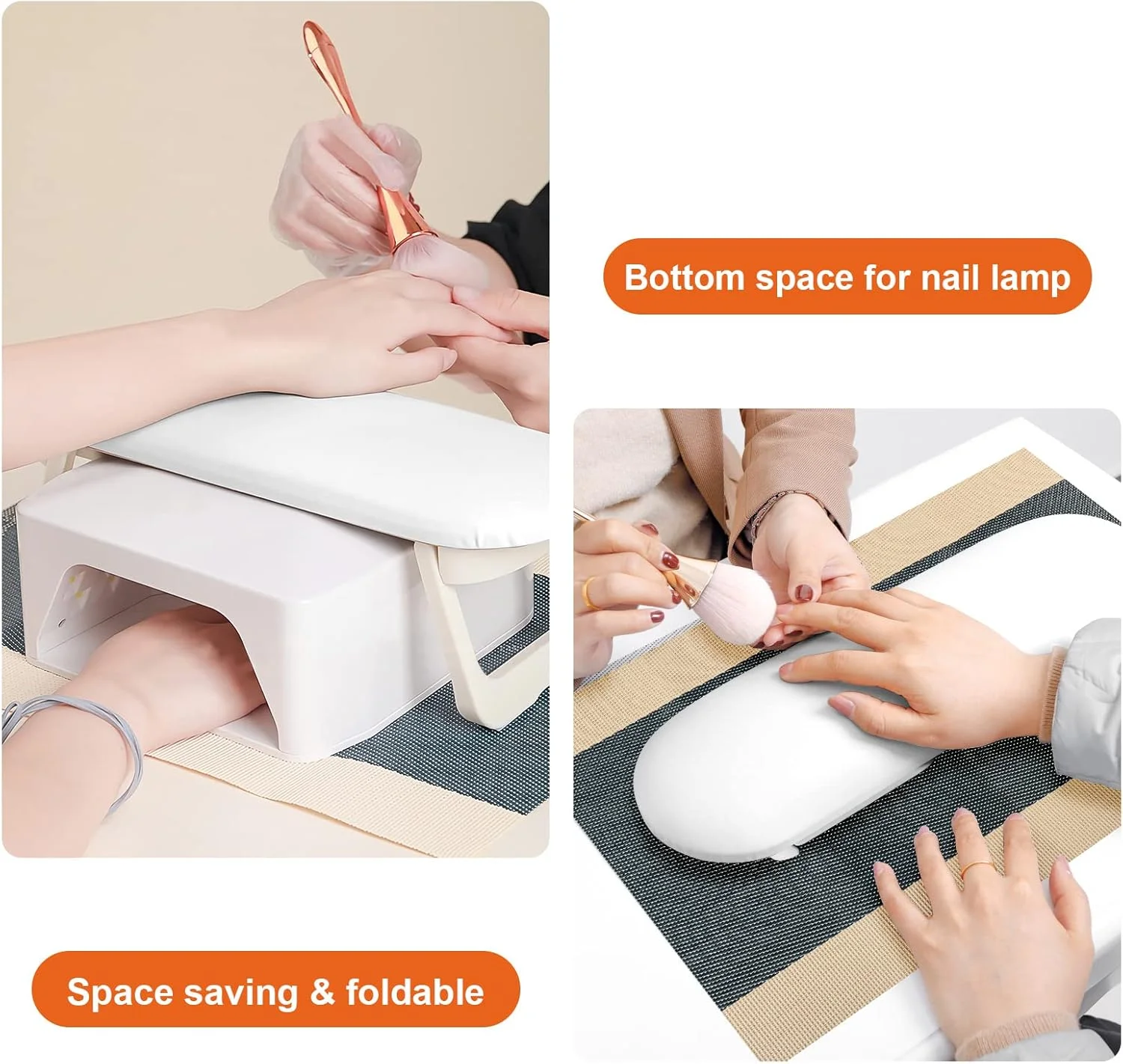 تکیه گاه دست ناخن Diesisa، تکیه گاه تاشو چرمی PU برای مانیکور با تشک میز PVC، تکیه گاه نرم دست برای ناخن های اکریلیک / بالشتک دست ناخن برای استفاده در سالن مانیکور - سفید تکیه گاه دست ناخن Diesisa، تکیه گاه تاشو چرمی PU برای مانیکور با تشک میز PVC، تکیه گاه نرم دست برای ناخن های اکریلیک / بالشتک دست ناخن برای استفاده در سالن مانیکور - سفید