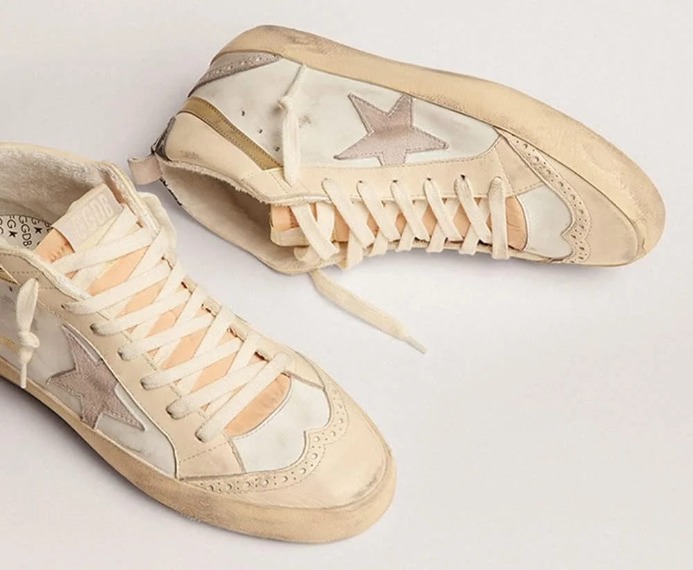 کفش های ورزشی مردانه گلدن گوس، تخت، لاستیکی، راحت، مناسب پیاده روی، مدل رترو ساق بلند