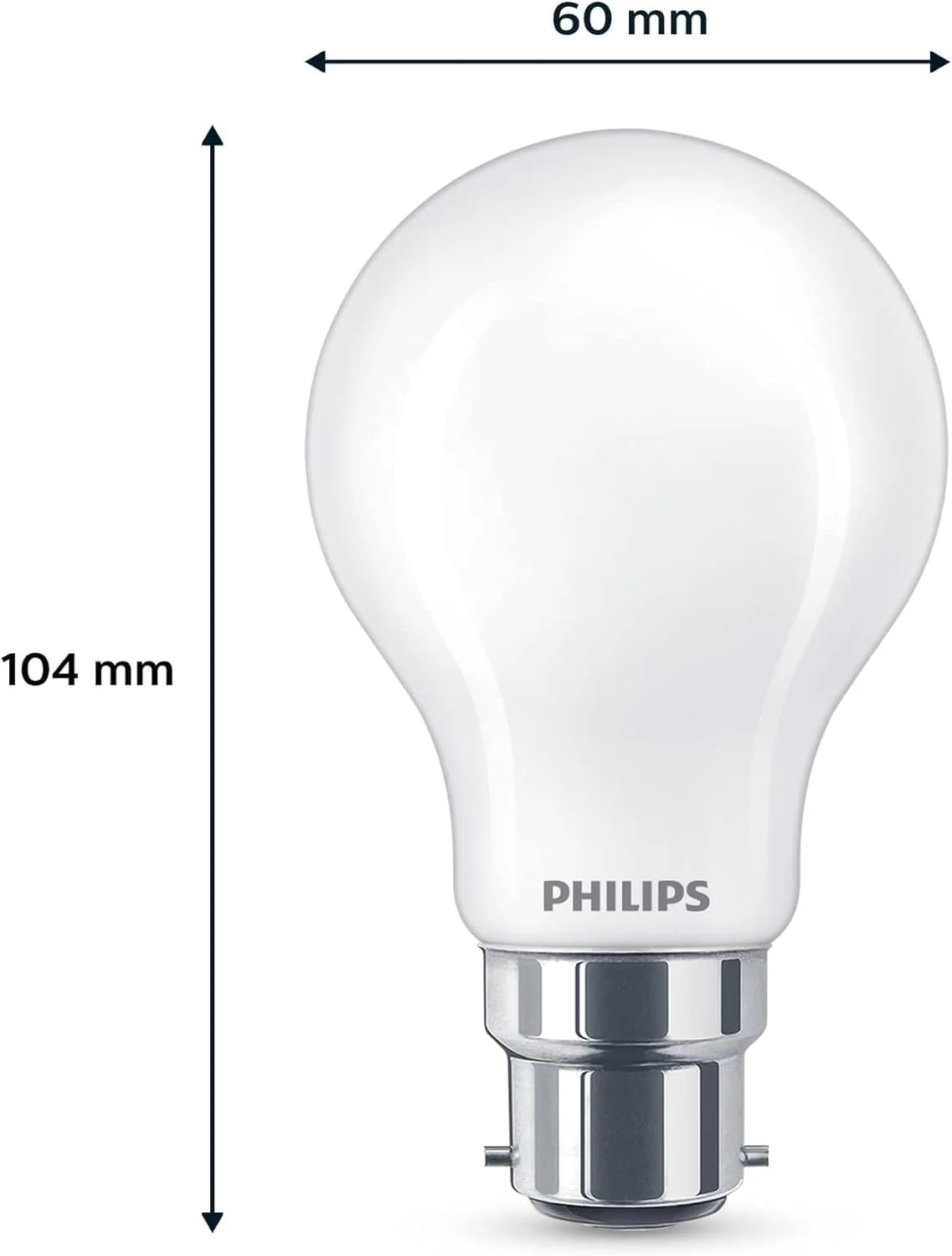 لامپ ال ای دی فیلیپس مدل Premium Classic A60 با پوشش مات [سرپیچ B22] 10.5 وات - معادل 100 وات، نور سفید گرم 2700 کلوین، غیر قابل تنظیم نور