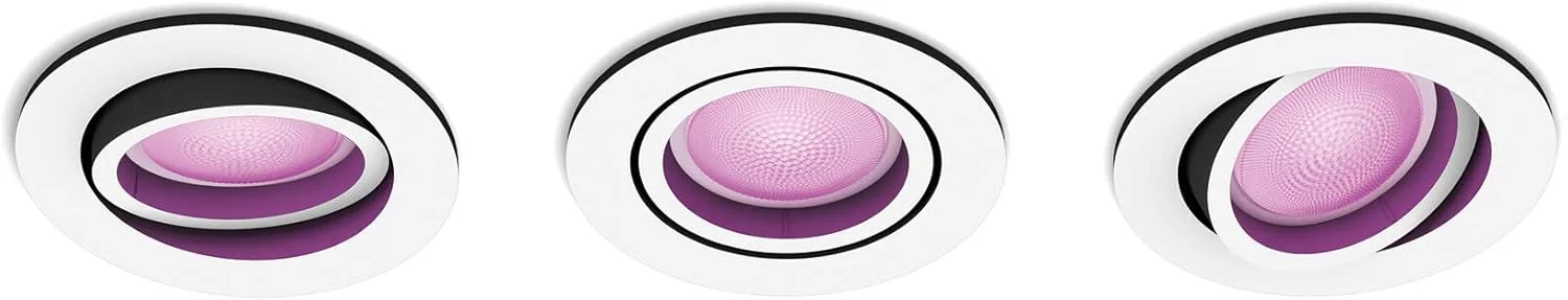 ست سه تایی چراغ سقفی هوشمند Philips Hue مدل Centura با نور سفید و رنگی [گرد - سفید] با بلوتوث، سازگار با Alexa، Google Assistant و Apple Homekit