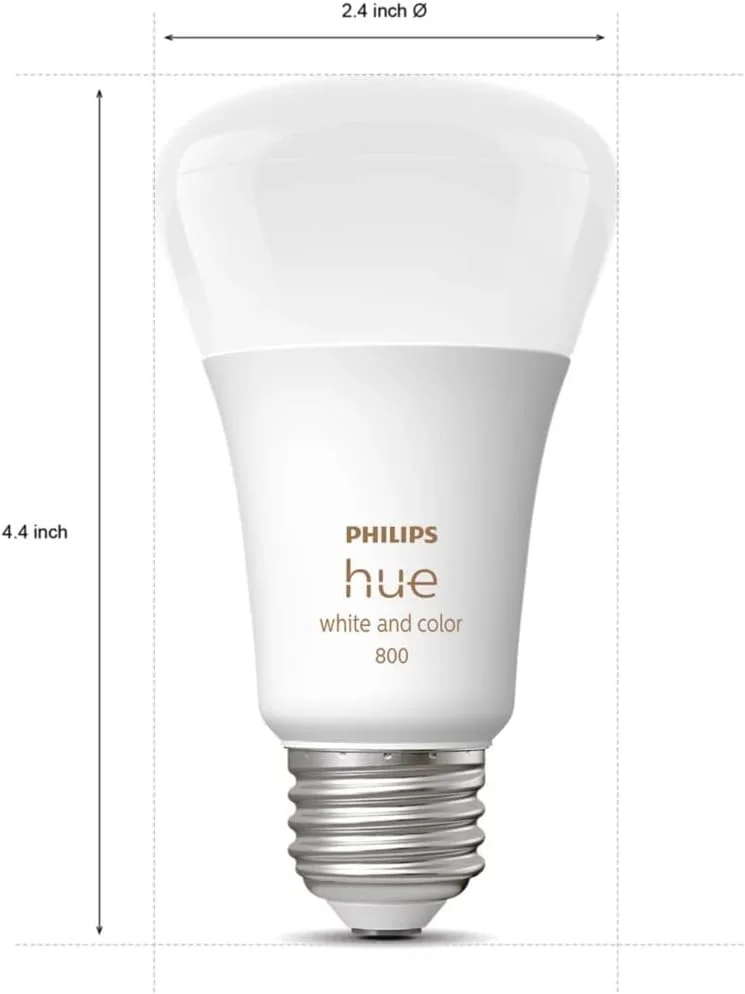 کیت استارتر لامپ هوشمند ال ای دی Philips Hue White & Colour Ambiance - 60 وات - 800 لومن (3 لامپ و بریج)