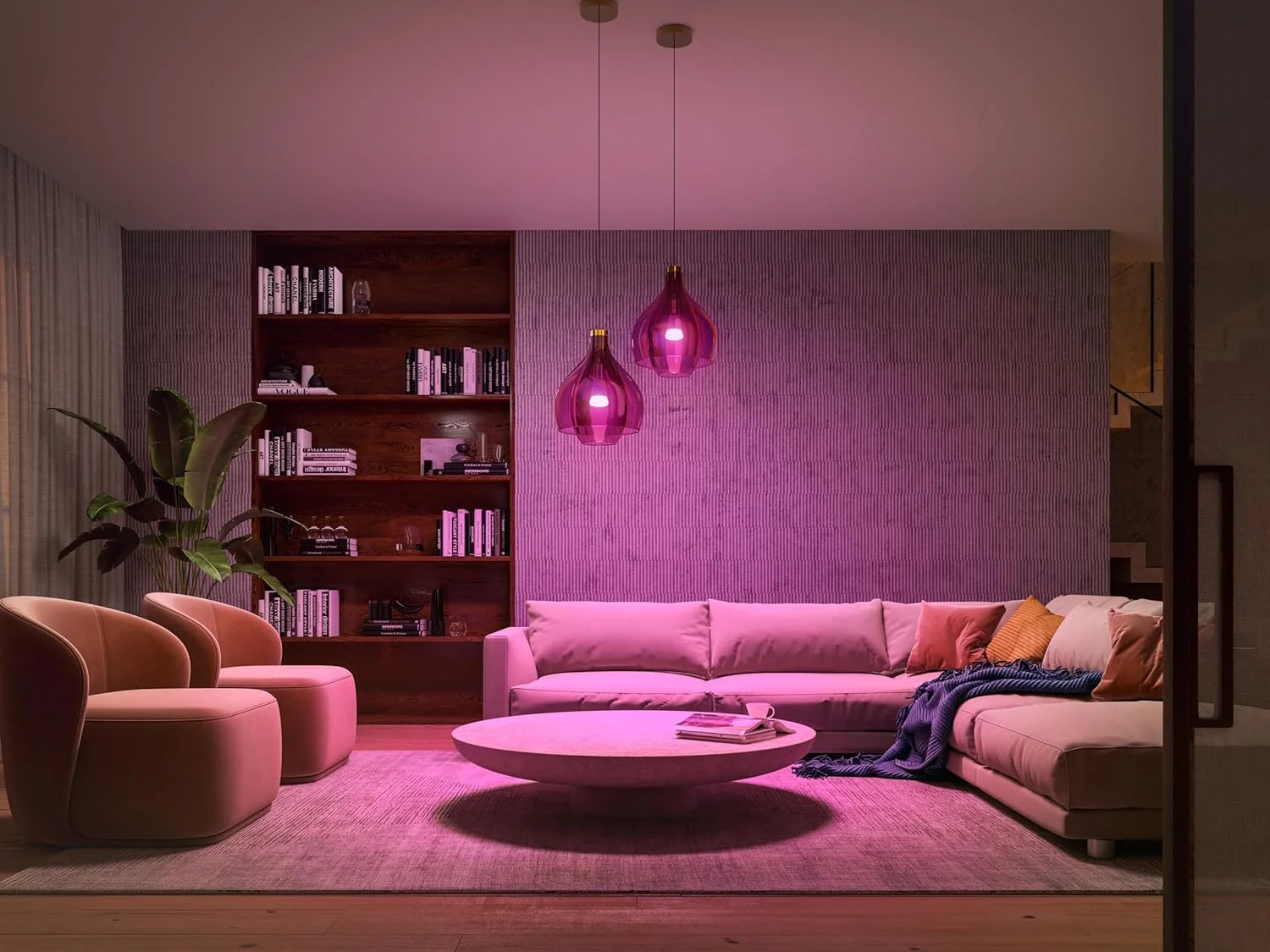 کیت استارتر لامپ هوشمند Philips Hue NEW White and Colour Ambiance، 75 وات - 1100 لومن [E27 Edison Screw] 2 عدد لامپ + دکمه هوشمند. با بلوتوث. کار با الکسا، گوگل اسیستنت و اپل هوم کیت