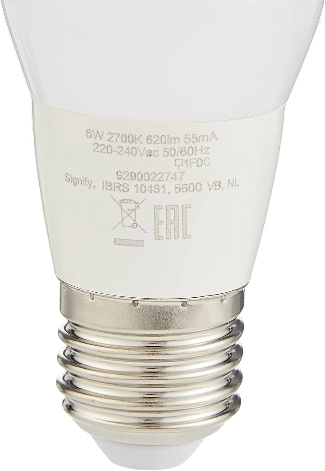 لامپ فیلیپس Ess Ledlustre 6W E27 827 P45Ndfr نور سفید گرم
