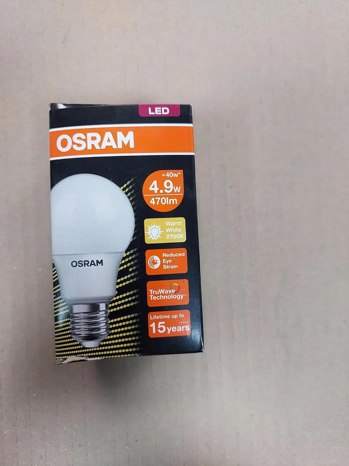 لامپ ال ای دی استوانه ای کلاسیک پایه پیچی E27 اوسرام، مات 4.9 وات، سفید گرم/2700 کلوین لامپ ال ای دی استوانه ای کلاسیک پایه پیچی E27 اوسرام، مات 4.9 وات، سفید گرم/2700 کلوین