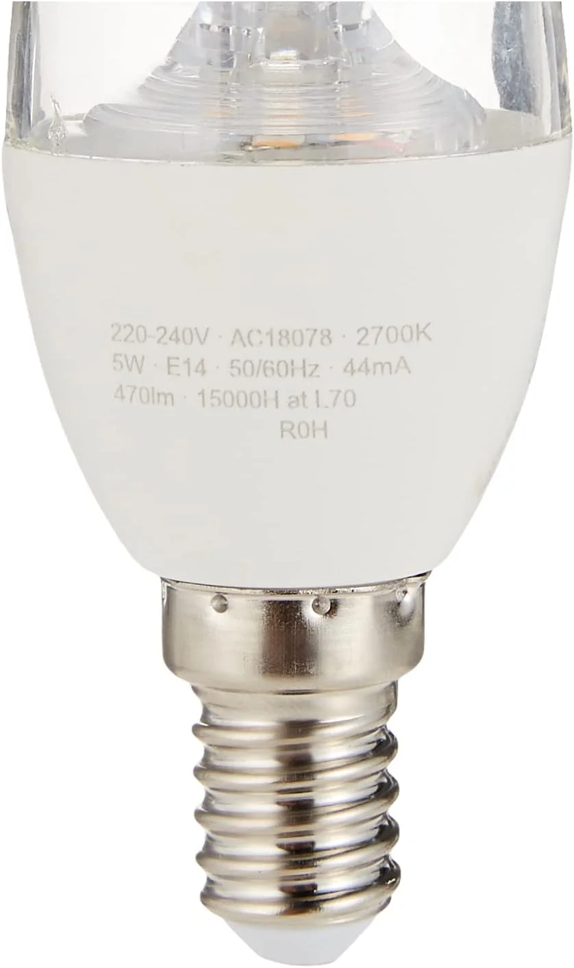 لامپ ال ای دی اسرام | 5 وات | سفید گرم 2700 کلوین | 470 لومن | پایه E14 | نوع پیچی | بسته 1 عددی لامپ ال ای دی اسرام | 5 وات | سفید گرم 2700 کلوین | 470 لومن | پایه E14 | نوع پیچی | بسته 1 عددی