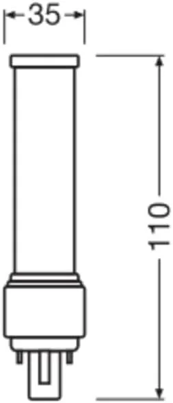 لامپ ال ای دی اوسرام Dulux D10 EM، پایه G24D-1، توان 5 وات، شار نوری 540 لومن، دمای رنگ 3000 کلوین (نور سفید گرم)، نورپردازی هدفمند به لطف درپوش انتهایی چرخان، جایگزین ال ای دی برای لامپ های فلورسنت فشرده کلاسیک با پایه G24D-1