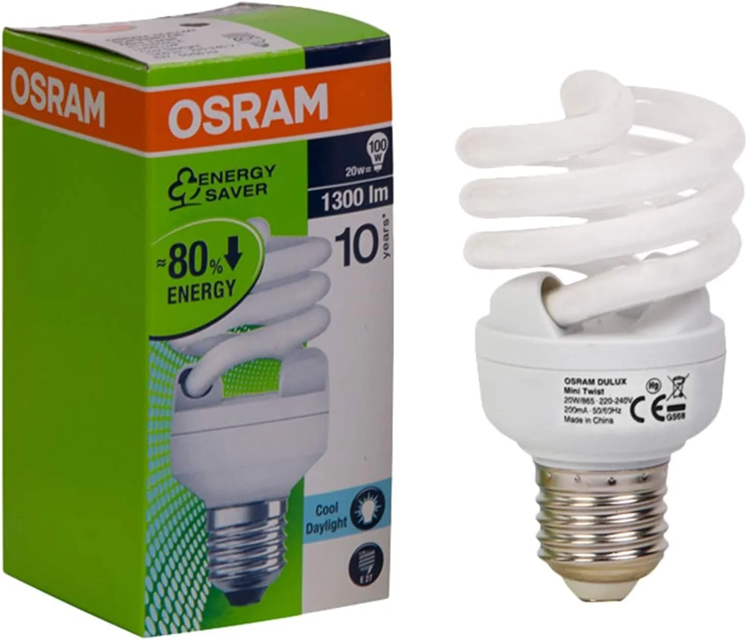 لامپ کم مصرف اسپیرال 20 وات اوسرام پایه E27 نور روز