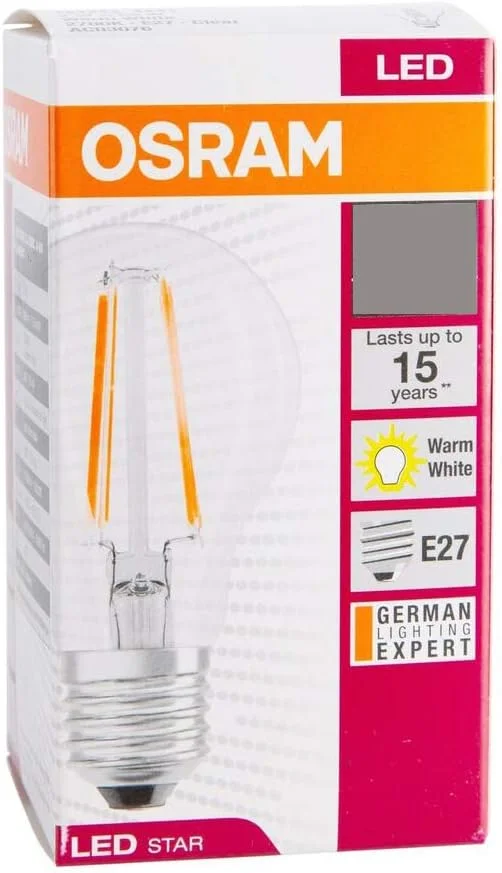 لامپ ال ای دی 6.5 وات Osram مدل Retrofit Classic A Clear با قابلیت تنظیم نور، نور سفید گرم، O-Fl-Cl-D-Led-6.5Wws، USB