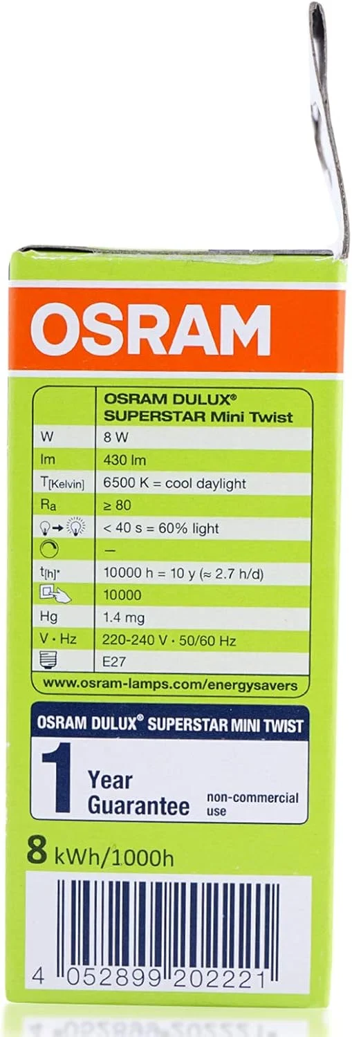 لامپ ال ای دی اسپیرال اوسرام، سفید، Oesmtw/8W/C/D/S-Prom