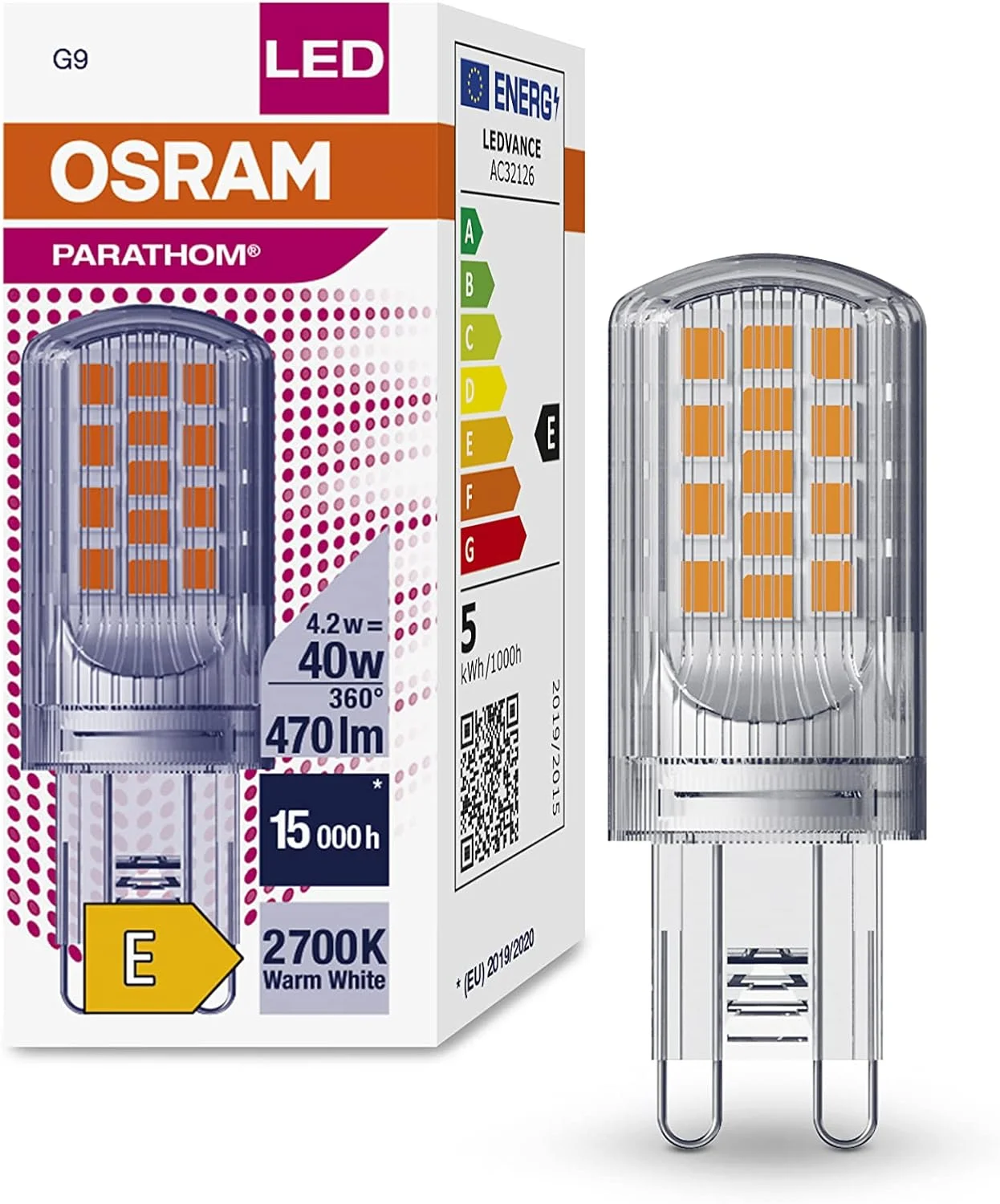لامپ ال ای دی Osram PARATHOM® با پایه G9، توان 4.2 وات، 2700 کلوین