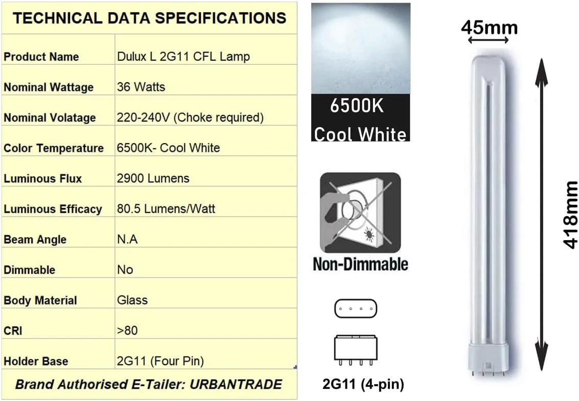لامپ فلورسنت PLL اوسرام لدیونس 36 وات دولوکس L - 2G11 (4 پین، سفید سرد 6500K - بسته 15 عددی) لامپ فلورسنت PLL اوسرام لدیونس 36 وات دولوکس L - 2G11 (4 پین، سفید سرد 6500K - بسته 15 عددی)