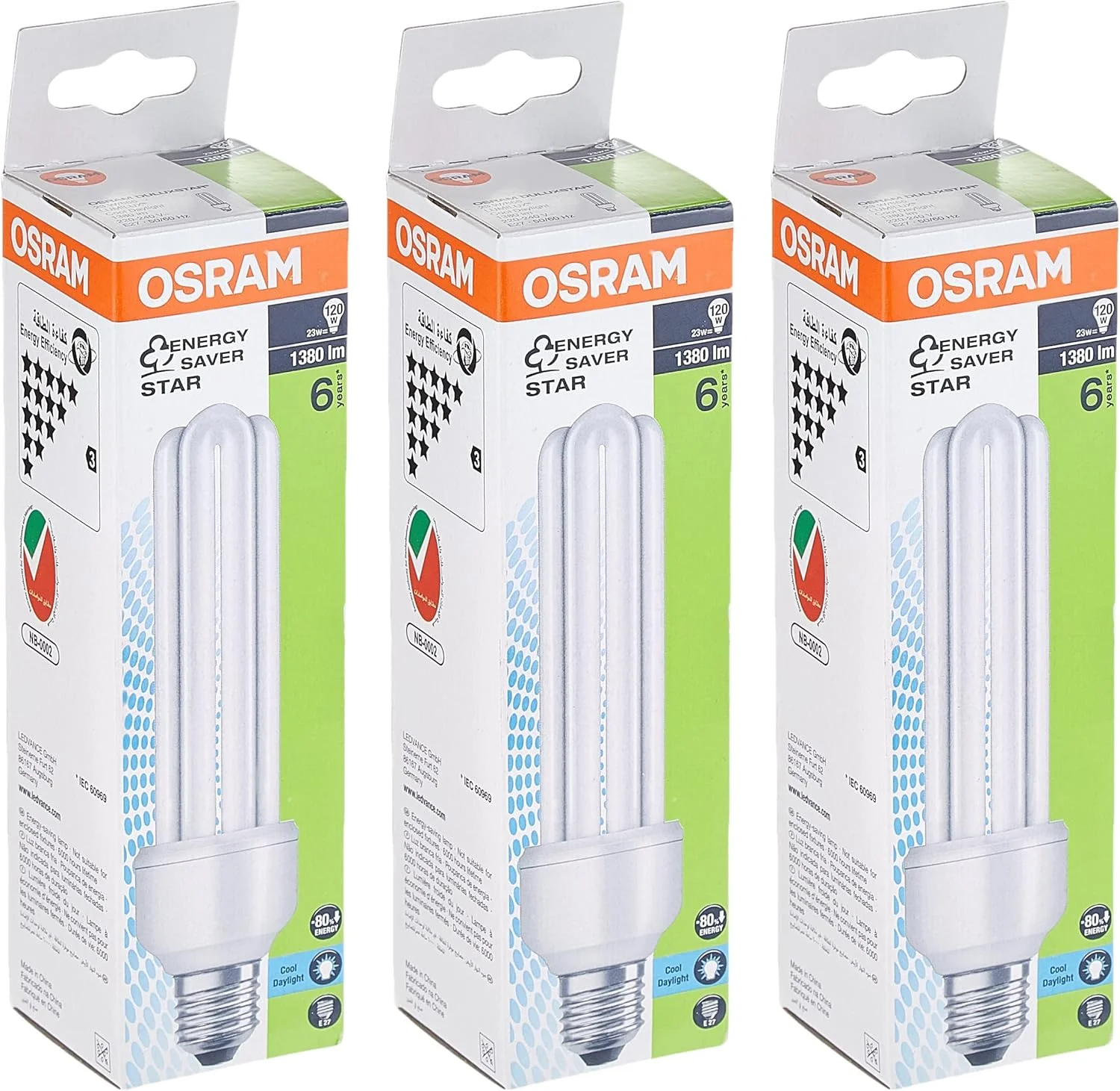 لامپ کم مصرف OSRAM ENERGY SAVER T4 23W پایه پیچی، بسته 3 عددی لامپ کم مصرف OSRAM ENERGY SAVER T4 23W پایه پیچی، بسته 3 عددی
