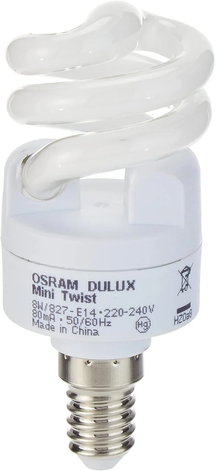 لامپ کم مصرف OSRAM مدل E14 MINI TWIST 8W نور آفتابی بسته 3 عددی