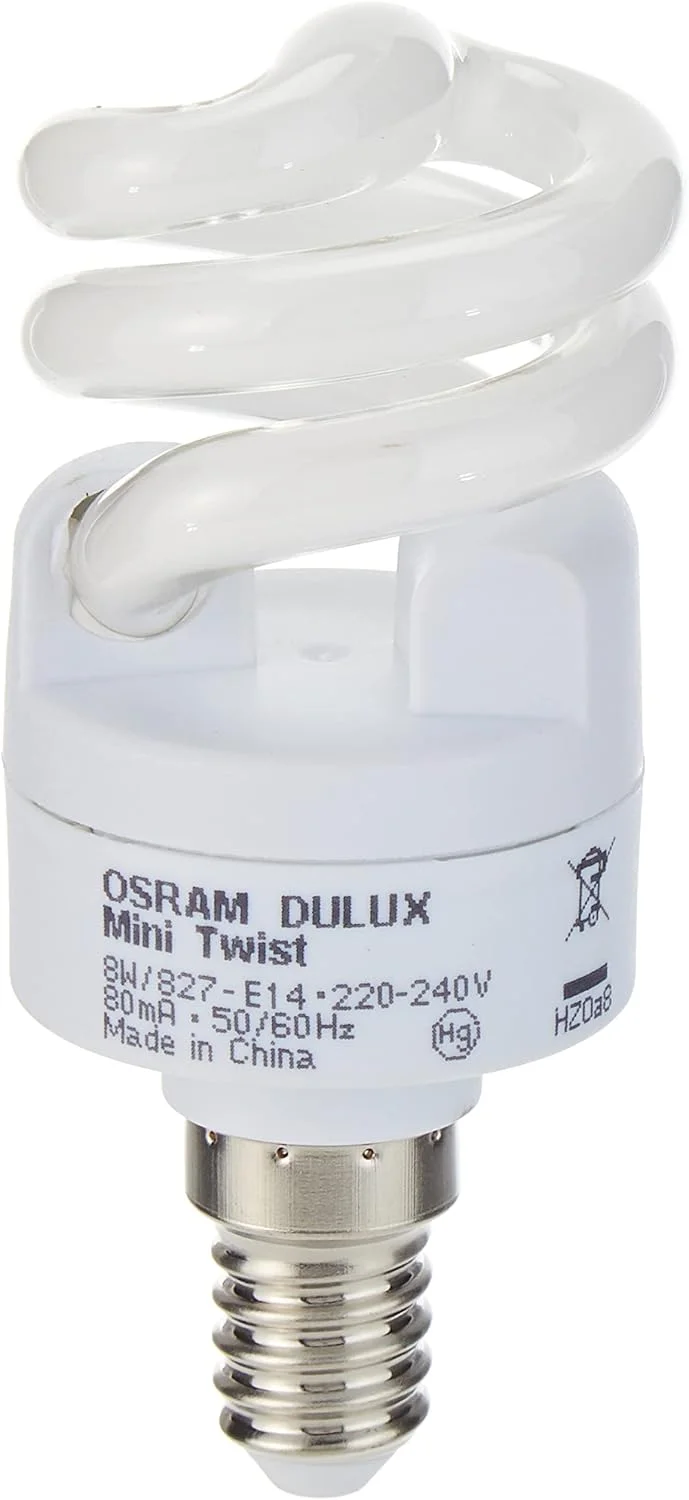 لامپ کم مصرف OSRAM مدل E14 MINI TWIST 8W نور آفتابی بسته 3 عددی
