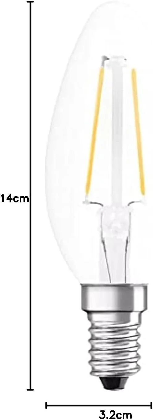 لامپ ال ای دی فیلامنتی شمعی 2.5 وات Osram با پایه E14 و نور سفید گرم