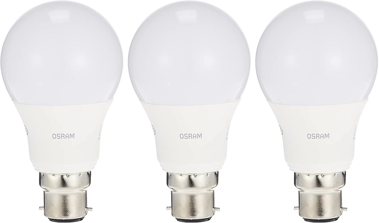 لامپ ال ای دی کلاسیک A مات Osram، پایه B22D، توان 9.5 وات، 806 لومن، سفید سرد/4000 کلوین، بسته 3 عددی، OPARAT-9.5W/DFP-3PC
