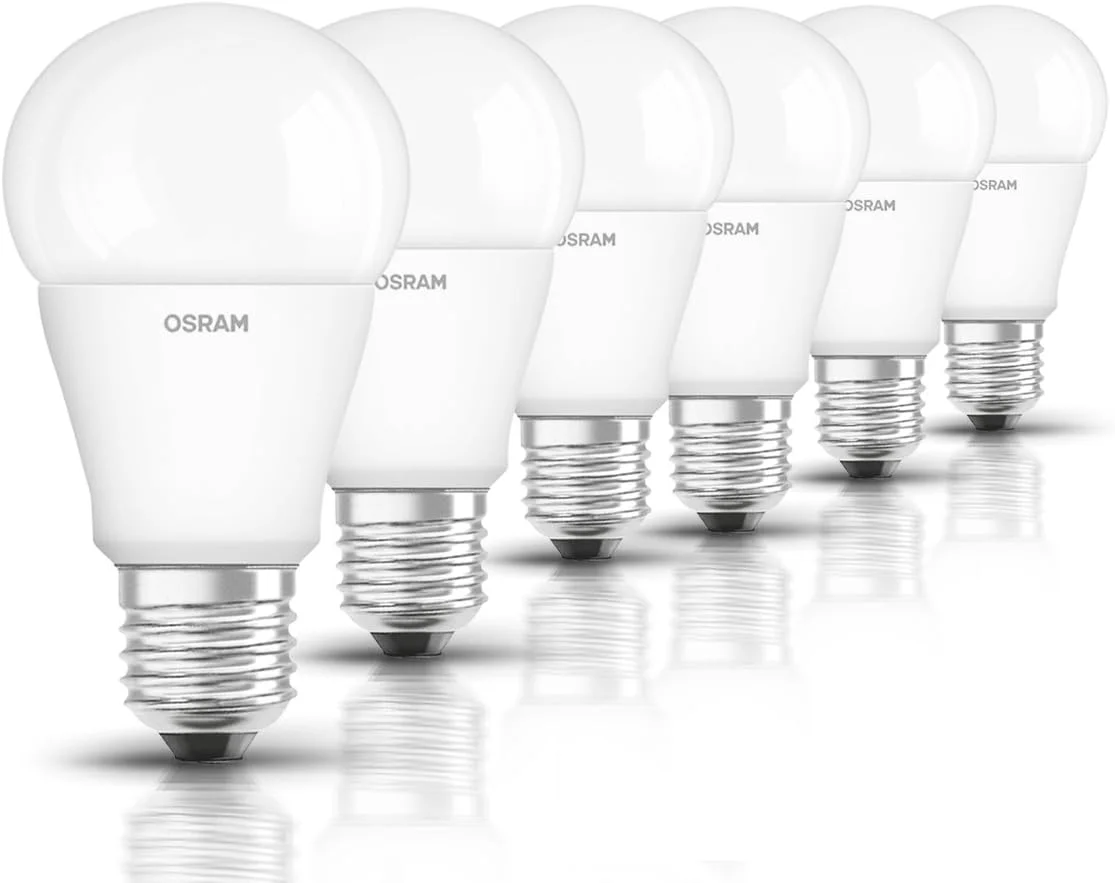 لامپ ال ای دی OSRAM مدل STAR CLASSIC A، شکل کلاسیک لامپ، با پایه پیچی: E27، توان 10 وات، 220 تا 240 ولت، 75 وات مات، نور سفید گرم، 2700 کلوین، بسته 6 عددی