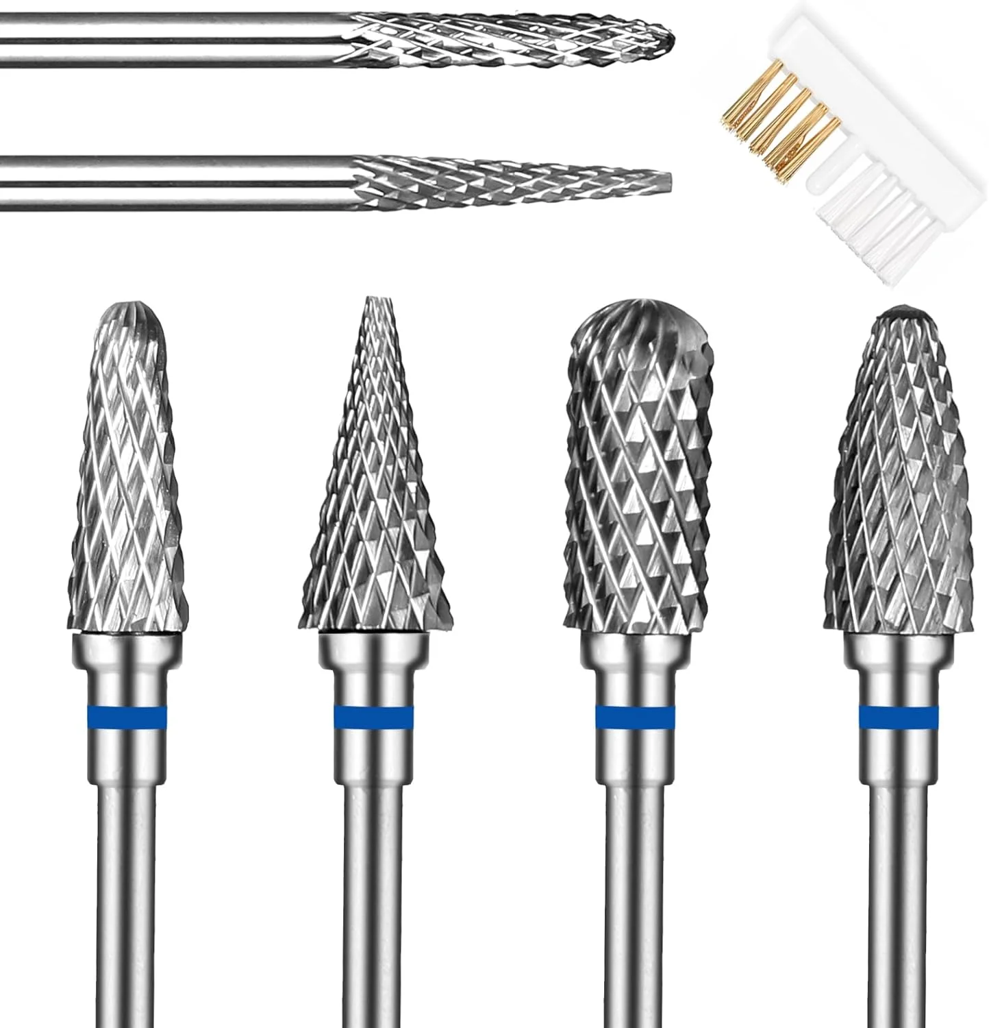 ست سر سوهان ناخن YUXIANLB، سر سوهان ناخن فولادی تنگستن 4.5 سانتی متری، سوهان برقی الماسه کوتیکول، 6 عدد ابزار طراحی ناخن، ست سر سوهان سنباده ای، سر سوهان کاربید برای مانیکور پدیکور سالن خانگی DIY